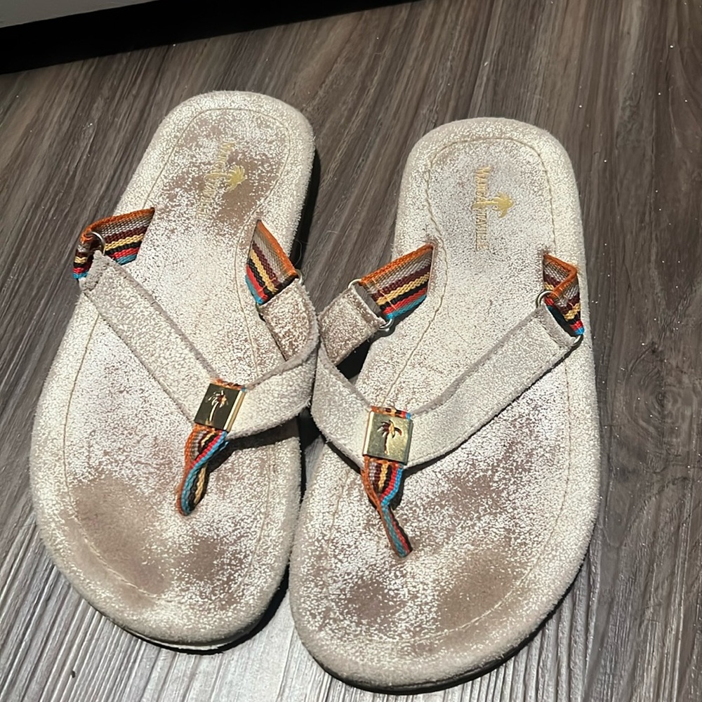 Margaritaville Women's Flip Flop Sandals Leather‎ Size 7
